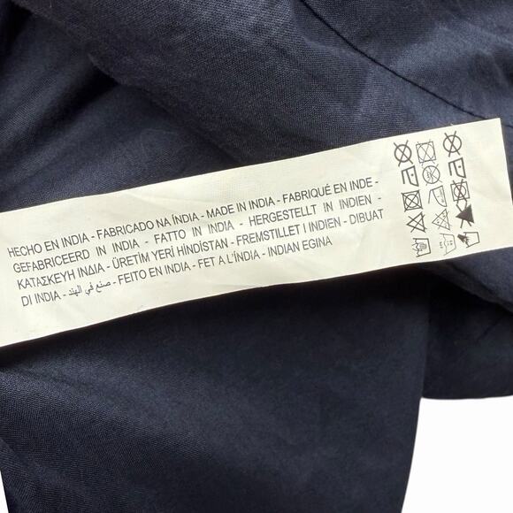 ZARA Vented Quilted Patchwork Jacket Womens L Blue Floral Waist Tie Boho Indie - Picture 10 of 13